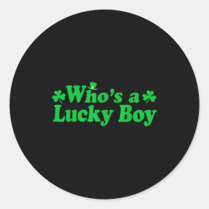 Wer ist ein Glückspilz St. Patricks Day-Shirt  Runder Aufkleber