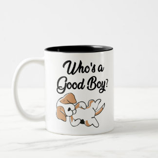 Wer ist ein guter Junge? Zweifarbige Tasse