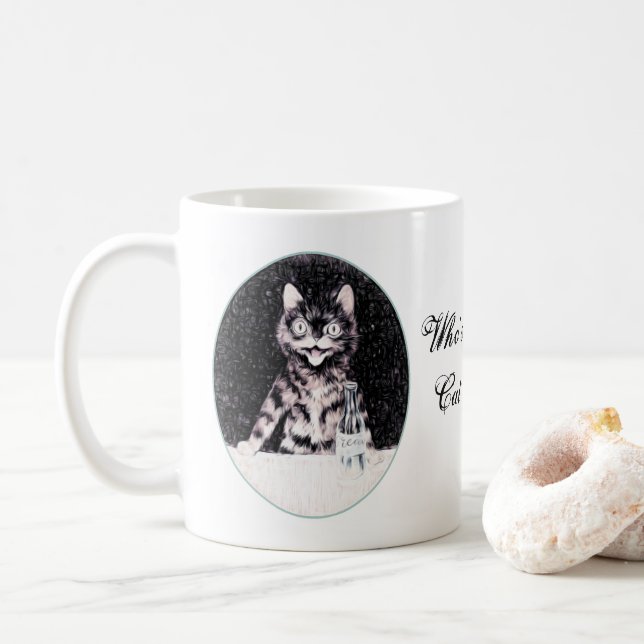 Wer ist eine verrückte Katzen-Dame? Tasse 11oz (Mit Donut)