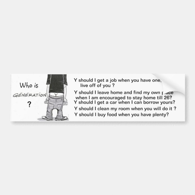 Wer ist Generation Y? Autoaufkleber (Vorne)