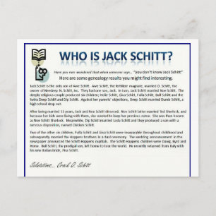 Wer ist Jack Schitt? Postkarte