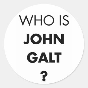 Wer ist John Galt? Die Frage Runder Aufkleber