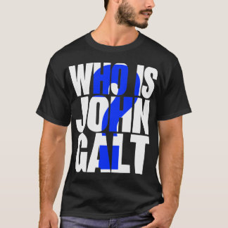 Wer ist John Galt? mit blauem Fragezeichen T-Shirt