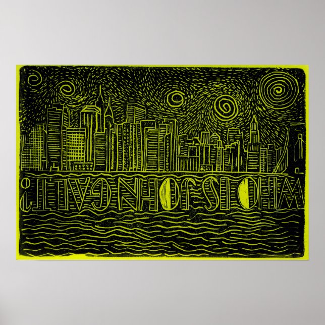 Wer ist John Galt... New York City Skyline Poster (Vorne)