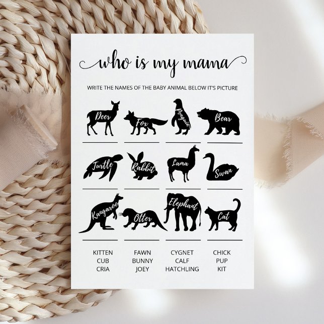 Wer ist meine Mama Game Baby Shooting Party Card? Einladung (Von Creator hochgeladen)