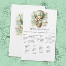Wer ist meine Mummy Welpen Baby Shower Spielkarte