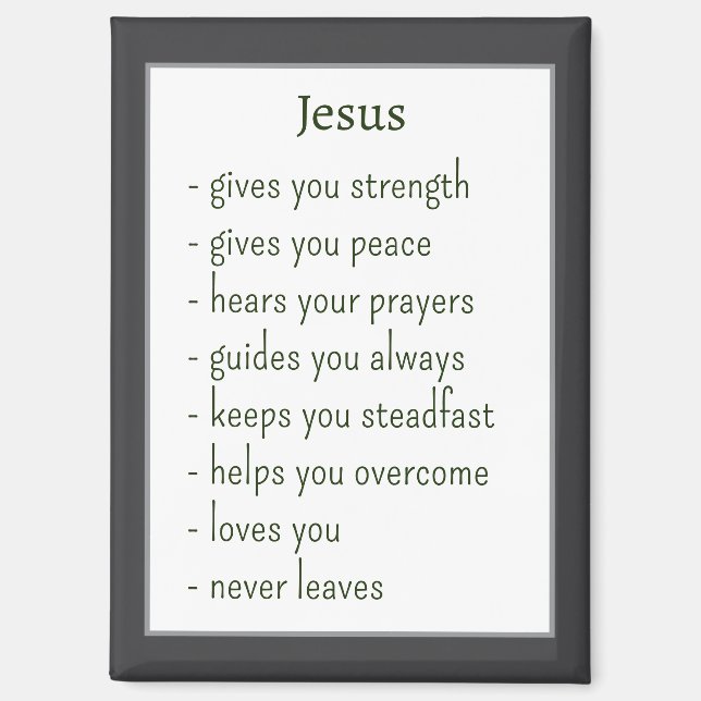 Wer Jesus ist Trost Erinnerung Geschenk Magnet (Vorderseite)