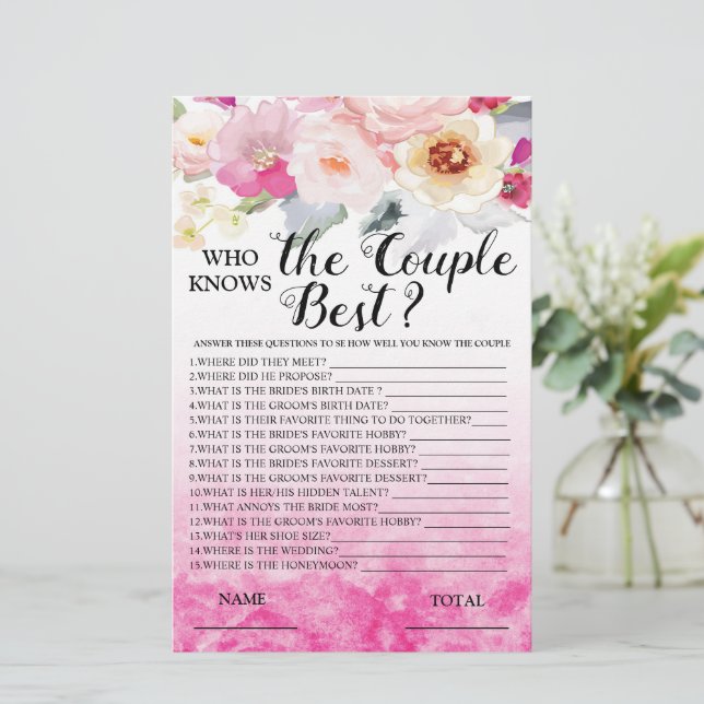 Wer kennt Couple Best Pink Floral Bridame? (Stehend Vorderseite)