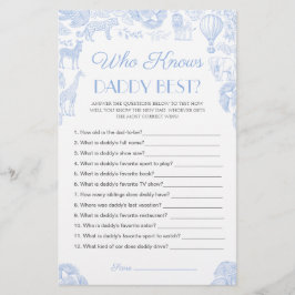 Wer kennt Daddy best Baby Shower Game Card?