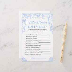 Wer kennt Daddy best Baby Shower Game Card?