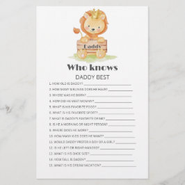 Wer kennt Daddy best Woodland baby Shower Game
