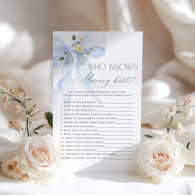 Wer kennt das beste Blue Bow Babyduschenspiel? (Von Creator hochgeladen)