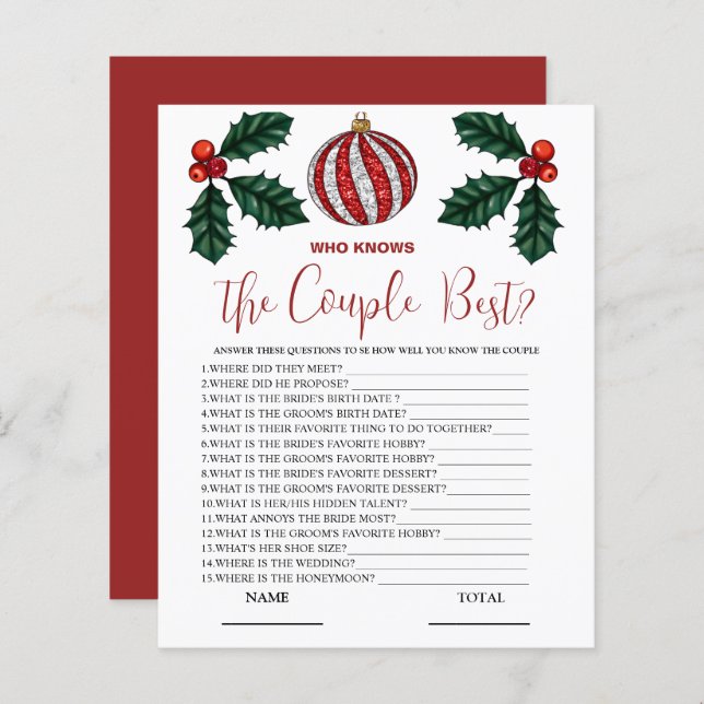 Wer kennt das beste Winter Bridal Game? (Vorne/Hinten)