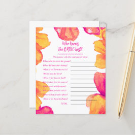 Wer kennt das Brautduschenspiel?