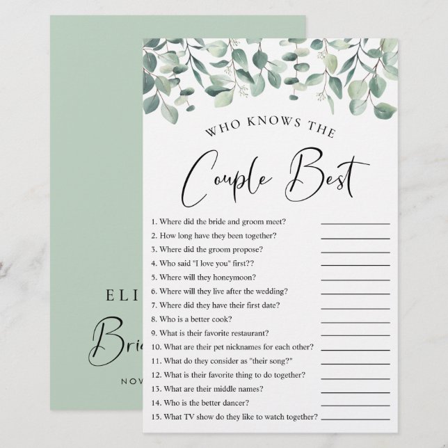 Wer kennt das Duschspiel "Couple Best Greenery"? (Vorne/Hinten)