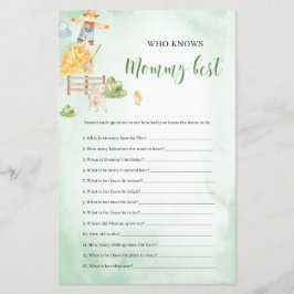 Wer kennt das Mami best farm theme Baby Shower Spi
