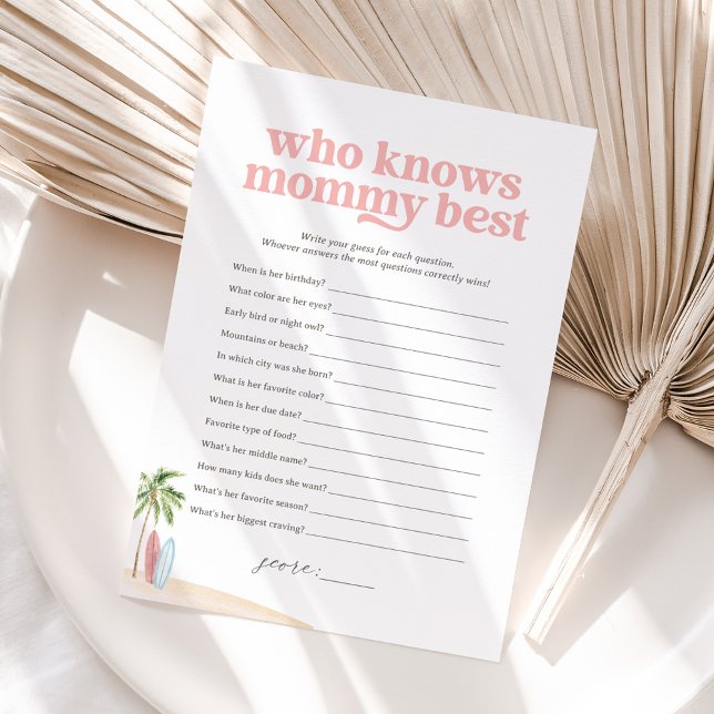 Wer kennt das Mommy Best Baby Beach Shower Game? Einladung (Von Creator hochgeladen)