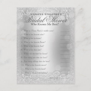 Wer kennt das Spiel mit mir?   Silver Elegance Postkarte