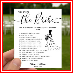 Wer kennt die Braut am besten Elegantes Hochzeitss Poster