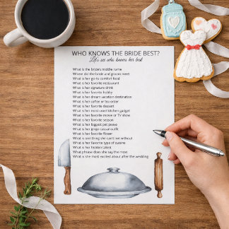 Wer kennt die Braut am besten Notizblock