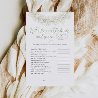 Wer kennt die Braut und Groom besten Bridal-Spiel Flyer
