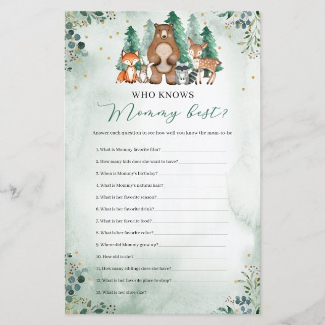 Wer kennt die Mama Best Baby Shower Wildwälder? (Vorderseite)