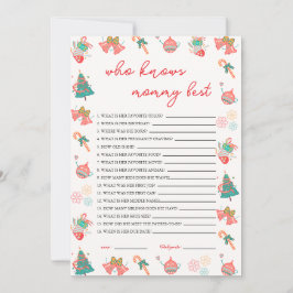 Wer kennt die Mama Best Christmas Baby Shower Card Einladung