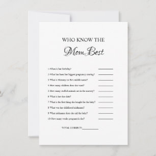 Wer kennt die Mutter am besten Baby Shower Spiel K Einladung