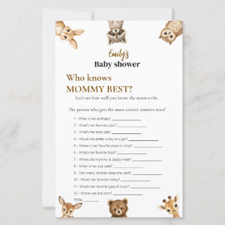 Wer kennt Mama am besten? Safari-Baby-Party-Spiel