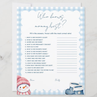 Wer kennt Mama am besten Winter-Baby-Party-Spiel