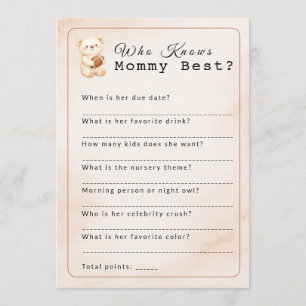 Wer kennt Mami am besten? Sporty Bear Football-Spi Einladung