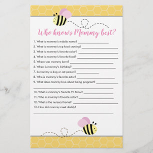 Wer kennt Mommy am besten Bumble Bee Baby Shower S