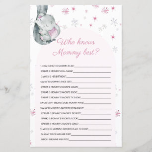 Wer kennt Mommy best Elephant Baby Shower Game?