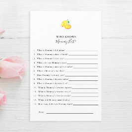 Wer kennt Mommy Best Lemon Baby Shower Game?