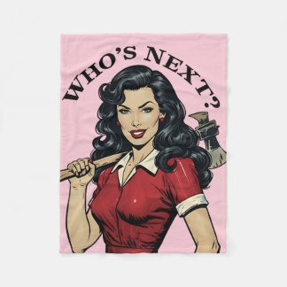 „Wer kommt als Nächstes?“ Vintage-Killer-Hausfrau- Fleecedecke