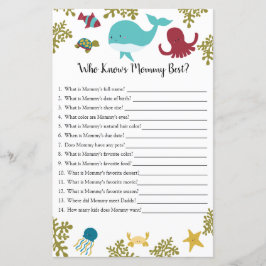 Wer Mama am besten unter Sea Baby Shower Game kenn