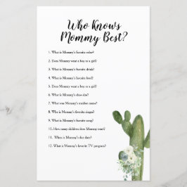 Wer Mommy Best Game Cactus Floral kennt