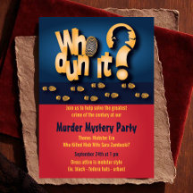 Wer? Mord Mystery Party Einladung