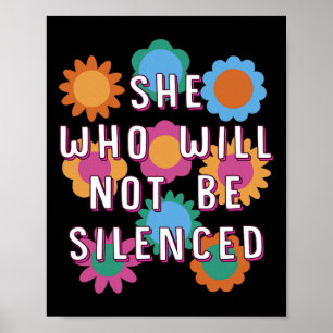 Wer nicht zum Schweigen des feministischen Motivie Poster