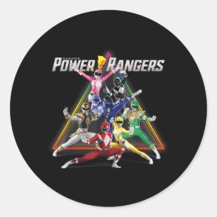 wer Rangers Regenbogen-Pyramide Retro Action rtrai Runder Aufkleber