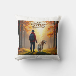 Wer rettete wen - Mann Golden Retriever Wanderung Kissen