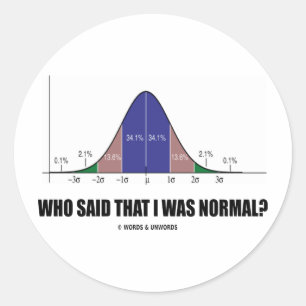 Wer sagte, ich sei normal? (Bell Curve-Spaß) Runder Aufkleber