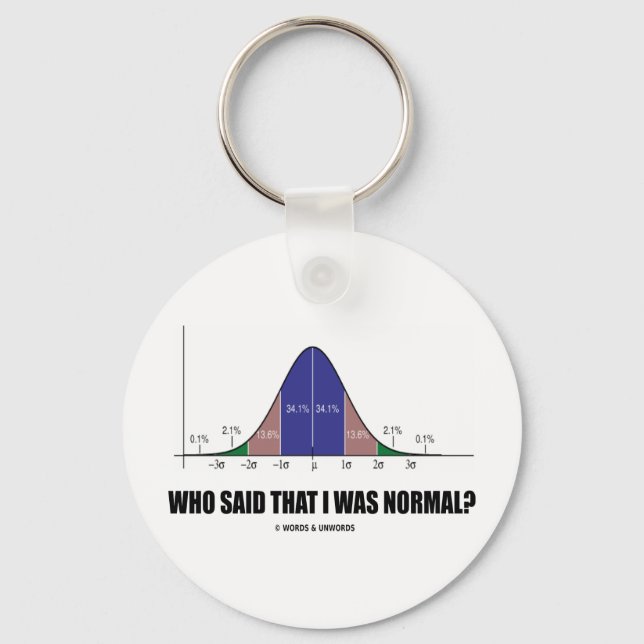 Wer sagte, ich sei normal? (Bell Curve-Spaß) Schlüsselanhänger (Vorderseite)