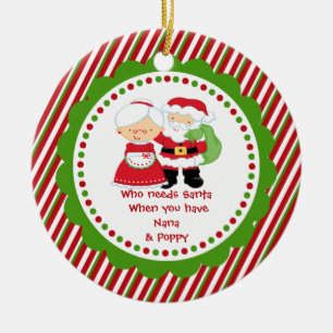Wer Sankt benötigt. Nana- u. Pappa-Weihnachten Keramikornament
