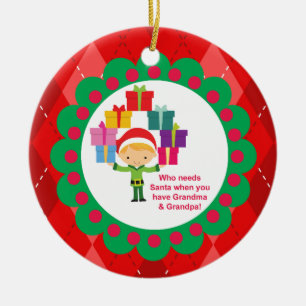 Wer Sankt-Großmutter u. Großvater-Elf-Verzierung Keramik Ornament