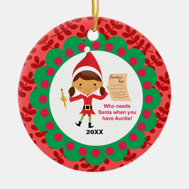 Wer Sankt-Tante Christmas Ornament benötigt (Vorne)