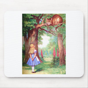 "WER SIND SIE?" DIE CHESHIRE-KATZE FRAGE ALICE. MOUSEPAD