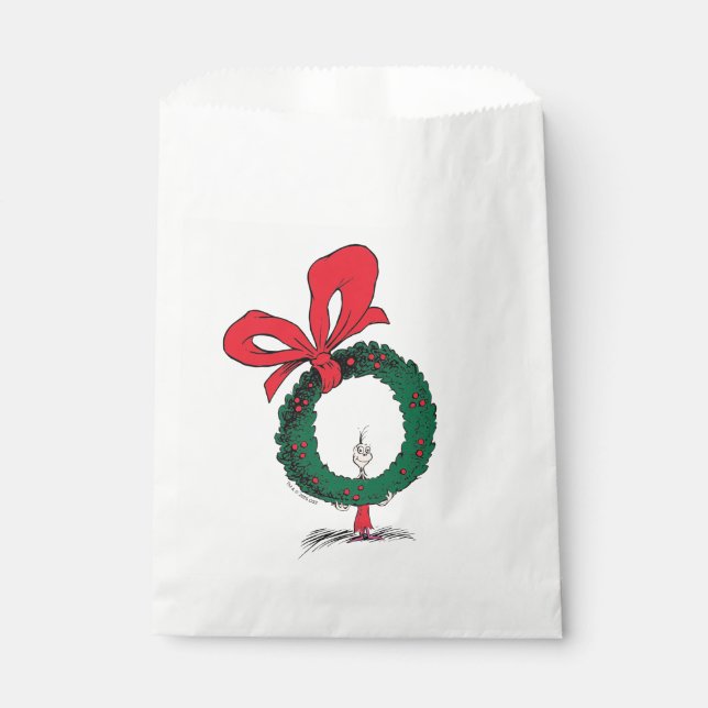Wer späht durch den Weihnachtskranz Geschenktütchen (Vorderseite)
