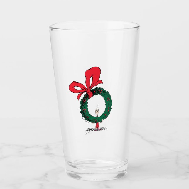 Wer späht durch den Weihnachtskranz Glas (Vorderseite)