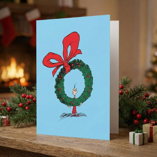 Wer späht durch den Weihnachtskranz Karte (Von Creator hochgeladen)